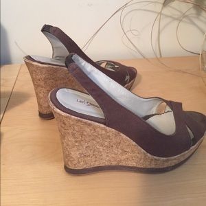 Cork wedge platform sandals